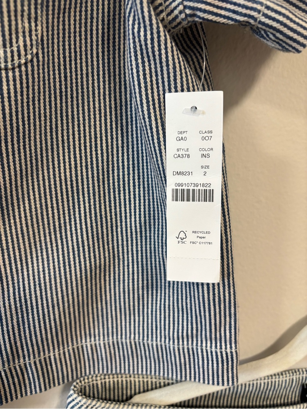 J.CREW Denim Blue & White Stripe Matching Skirt Set NWT - Picture 5 of 9